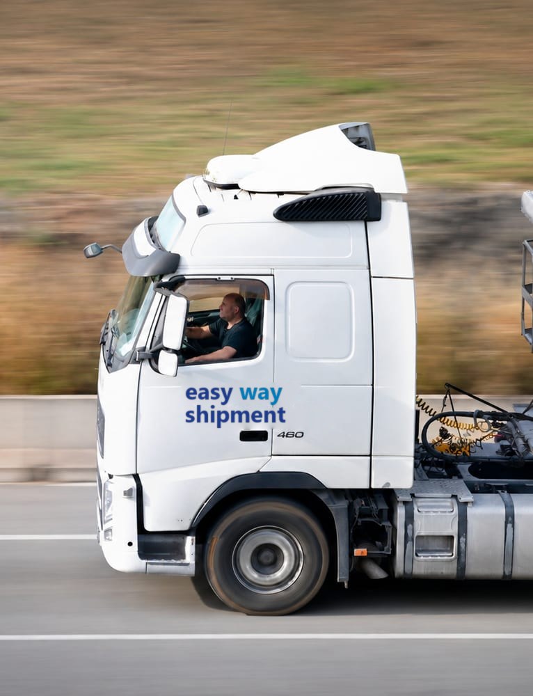 An Easy Way Shipment truck under way on the motorway